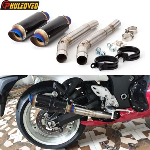 For Hayabusa GSX1300R 2008-2017 Motorcycle Exhaust Muffler Escape Demper Link Pipe Carbon Exhaust Mid Connect Pipe for GSXR1300