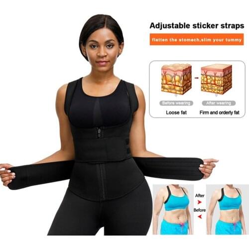 Women Neoprene Zipper Waist Trainer Vest Shapewear Body Shaper Slimming Workout Thermal Muscle Underwear Shapers Fajas Top
