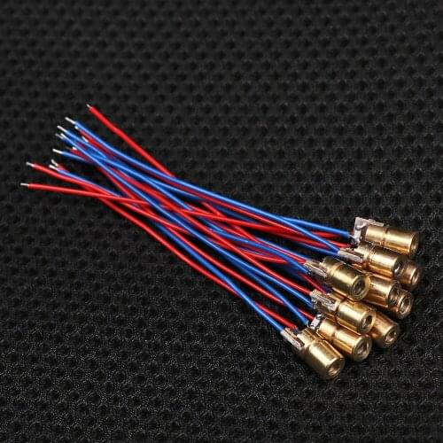 1/3/5/10pcs High quality Mini Laser diode 650nm 6mm 3/5V 5 million watt Adjustable Laser Dot Diode Module Red Copper Head Laser