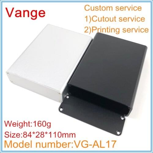 1pcs/lot integrated extruded shell boxes 84*28*110mm 6063-T5 aluminum instrument housing diy for electronics PCB design