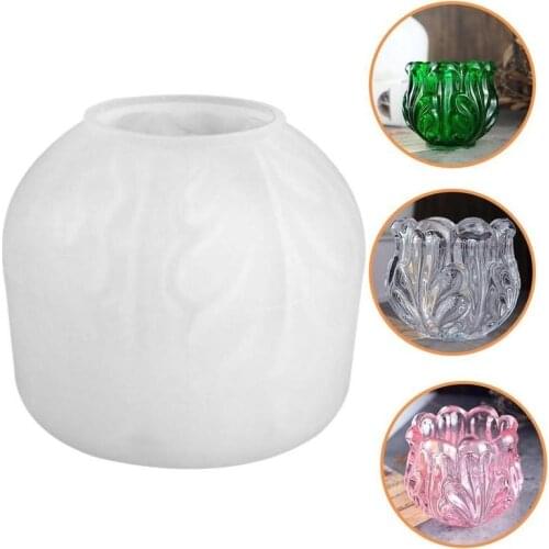 1PC Crystal Epoxy Resin Mold Glass Candle Holder Storage Box Mold Ashtray Multifunctional Mirror Silicone Mold For Resin