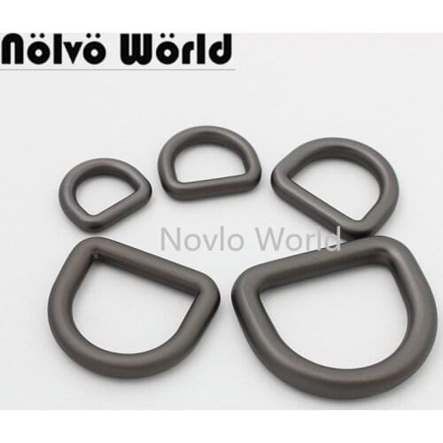 10-50 pieces 5 size 10mm 13mm 16mm 19mm 24mm Matte gun Metal welded D ring buckles,Closed D rings sewing DIY leather craft