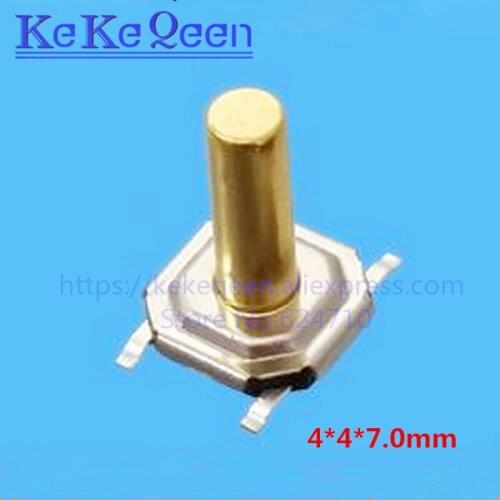 100PCS 4x4x7.0mm Push Button Switch Copper H=7mm 4*4*7mm 4*4*7.0mm SMD Micro Switch Tact Switch NEW 4x4x7mm 5.2x5.2x7.0mm