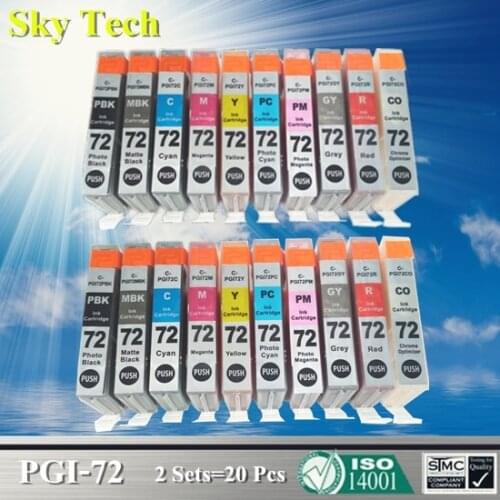 20Pcs Compatible Ink Cartridges For PGI72 , PGI-72 For Canon Pixma Pro 10