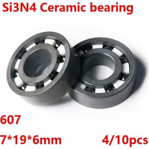 4/10pcs 607 Full Si3N4 ceramic bearing full Ceramic bearings silicon ceramic deep groove ball bearing 7*19*6mm