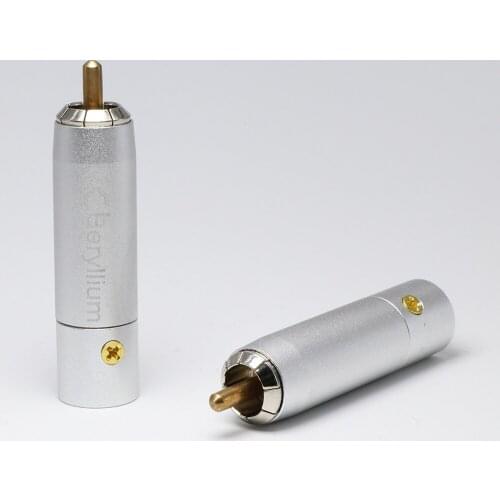 4Pcs R1734 BE Beryllium Alloy RCA Male Plugs Adapter For Audio Interconnect Cable