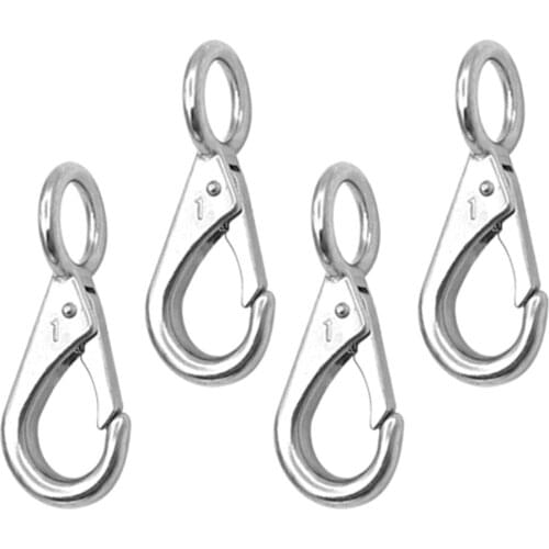 4 Pieces Heavy Duty Marine Grade 316 Stainless Steel Spring Snap Hooks 71mm