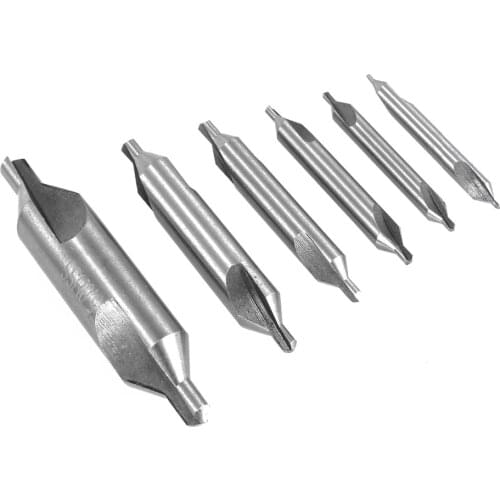 6pcs HSS Center Drill Bits Set 60 Degree Combined Countersinks Kit Set 5/3/2.5/2/1.5/1mm
