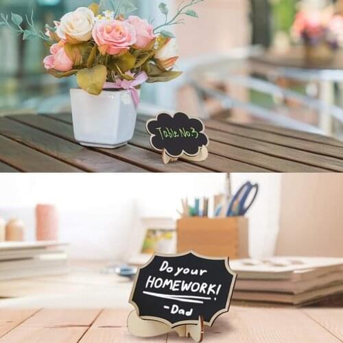 6Style Mini Wooden Whiteboard Message Chalkboard Small Notice Blackboard Stand Home Decor Craft Message Board Ornaments