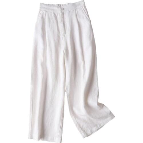 70% Hot Sell Fashion Women Solid Color Plus Size Casual Loose Wide Leg Long Trousers Pants