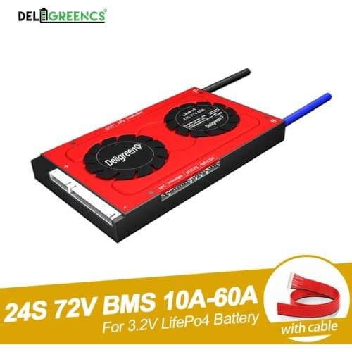 Deligreen 24S 30A 40A 50A 60A 48V PCM/PCB/BMS for 3.2V LiFePO4 battery pack with balance function short circuit protection