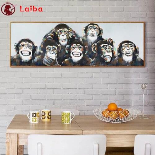 5D DIY diamond painting Abstract animal art, painted orangutan cross stitch full square round diamond Emeroidery mosaic painting