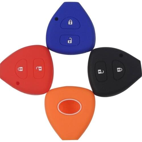 Bilchave 10pcs Silicone Remote Car Key Case Cover 2BT For Toyota Corolla Hilux Vitz Vios Rav4 Aqua Camry Highlander Land Cruis