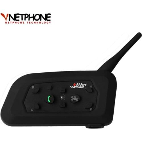 Vnetphone V6 Bluetooth Motorcycle Helmet Intercom Accessories Speaker 1200m 6 Riders Interphone Headset Support MP3 Music GPS
