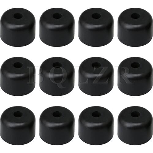 BQLZR 12PCS 50mm Width Plastic Round Sofa Legs for Furniture Chair Leg Black