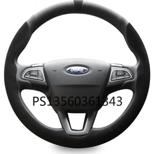 Suitable for Ford Focus Mondeo Edge Escape Escort Escape hand-stitched steering wheel cover leather suede grip cover