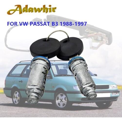 Key Lock Cylinder for VW PASSAT Exterior Front Door Handle Repair Kit 357837205A 357837205AS 357837206A 357837206AS Rubber Pad