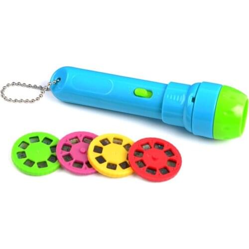 Childrens Lighting Flashlight Toy Classic Story Screen Projector Funny Toy Glow Toy With Battery