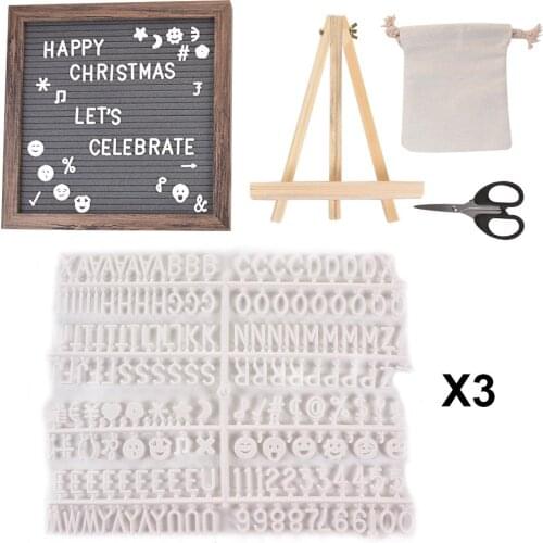 Felt Letter Board 510 White Letters Months Days Script Cursive Words Wall Tabletop Display Decor, Storage Ponch(10x10in)