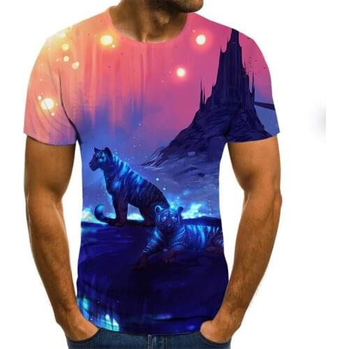 Summer Style Colorful Printing 3D T shirt Casual Fashion Print Short Sleeve Tees Men Tops Color Print Art Streetwear