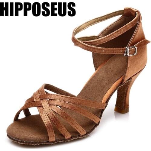 Quality Ballroom Professional Latin Dance Shoes for Women/Girls/Ladies Tango&Salsa High Heeled Indoor Dancing shoes PU/Satin