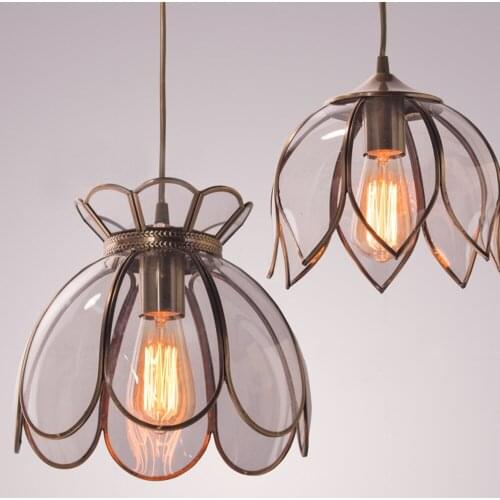 Chinese retro lotus all copper flowers light pendant lamp corridor led lamp dining hall bedroom bedside pendant lights LU8171834
