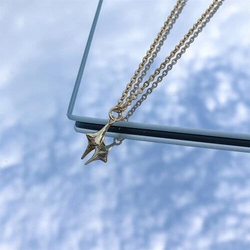 Hot Selling Simple Star Moon Heart Necklace Lady Alloy Pendant Necklace for Women