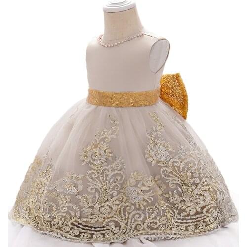 LZH 2021 Baby Girls Princess Dress For Baby Wedding Flower Girls Dress 1st year Birthday Party Dress Sweet Bow Newborn Clothes