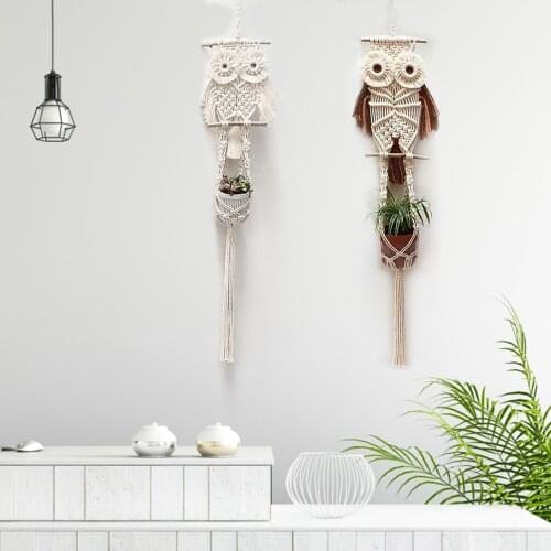 Macrame Wall Hanging Tapestry Pendant Owl Tapestry Wall Decor Bohemian Art Woven Tapestry Pendant Home Decoration Pendant