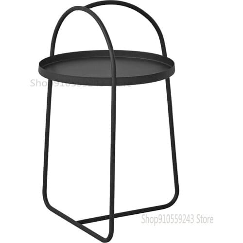 Nordic Metal Sofa Side Table Bedside Table Simple Storage Small Round Table Bedroom Coffee Table Mini Light Luxury Mobile Corner