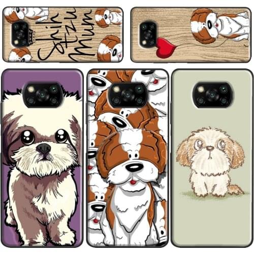 Cartoon Shih Tzu Dog Case For Xiaomi Redmi Note 7 8 9 Pro A 8T 9S 9C K30 Mi 10 Ultra Note 10 Lite POCO X3 F2