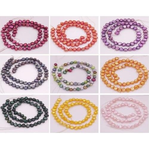 Real Mix Color Baroque Pearl 6mm-7mm Loose Beads 14" Jewelry Making DIY