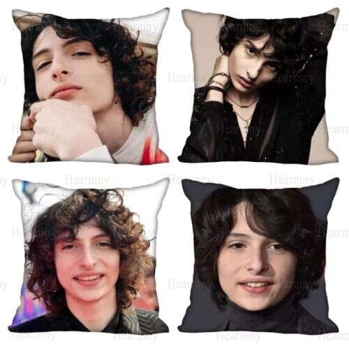 New Finn Wolfhard Pillow Cover Bedroom Home Office Decorative Pillowcase Square Zipper Pillow Cases 45X45CM Satin Soft No Fade