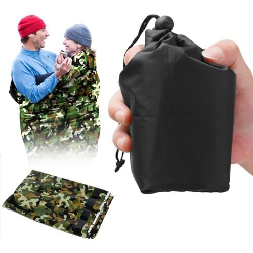 Outdoor Waterproof Emergency Sleeping Bag Portable Reusable Thermal Camouflage Sleeping Bags Camping Survival Gear