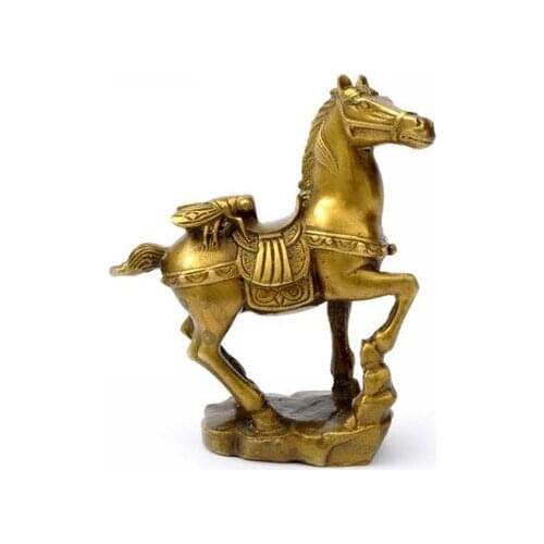 Opening light mini statue lucky blessing good luck mascot copper pray bless horse figurine Win right away statuette gift crafts