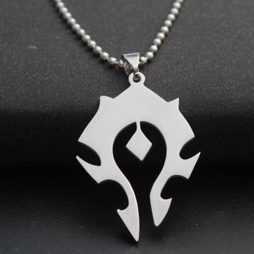 Stainless steel World tribal logo charm pendant necklace game logo symbol necklace men and women game player popular necklace