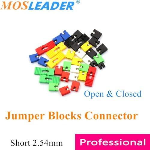 Mosleader 2000pcs Jumper Blocks Connector 2.54mm Black Blue Yellow Red White Green Pin Header Jumper Cap Short Circuit Block