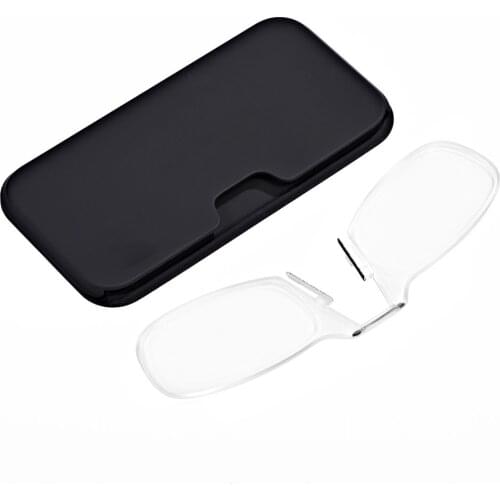 Portable Clip Nose Reading Glasses Presbyopic Glasses Folding Key Chain Case