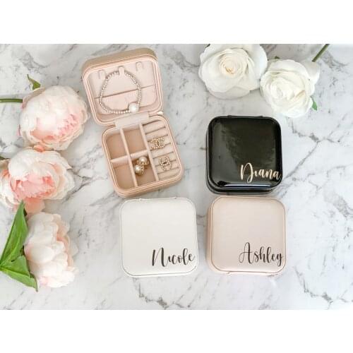 Personalized Jewelry Boxes Bridesmaid Jewelry Box Bridesmaid Gift Maid of Honor Travel Jewelry Case Box Custom Gift for Women