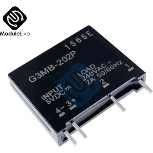G3MB-202P DC-AC 5V DC Relay Module Board G3MB 202P PCB SSR In Out 240V AC 2A Solid State Relay Module Board For Arduino