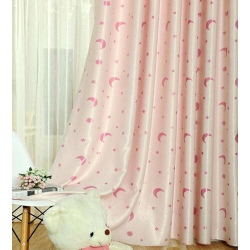FYFUYOUFY popular Cartoon Star Moon jacquard curtain Children room Bedroom double jacquard shade cloth curtains/voile curtain