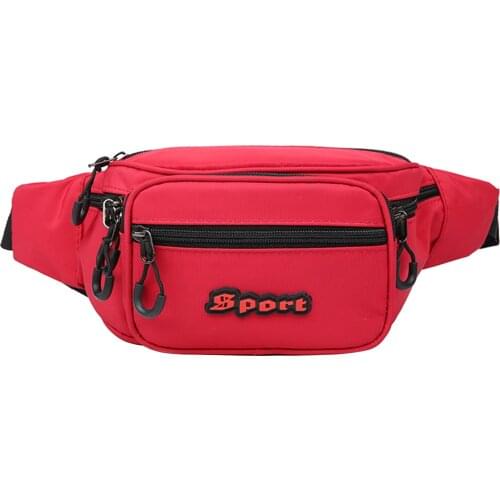 Adults Waist Bag, Multipurpose Letter Patterns Chest Pack Sports Bag for Women Men, Red/Green/Black/Blue/Gray