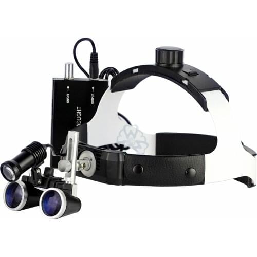 Adjustable Dental Lab Medical Loupes Magnification Binocular 2.5/3.5x420 Headlight Headlamp 5W