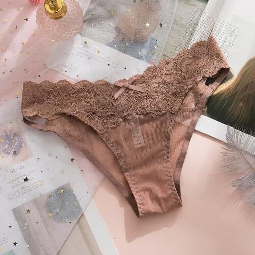 Sexy Women Lace Panties Seamless G-String Female Underwear Solid Low Waist Lingerie For Ladies Breathable Thong