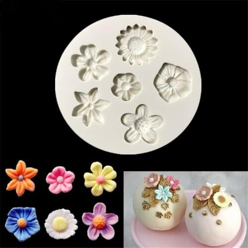Flower Shape Fondant Cake Silicone Mold Chocolate Molds Cookies Candy Pastry Mould Biscuits Baking Cake Decoration Tools