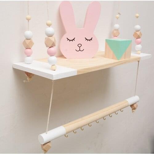 Nordic wood Rack Hook Board&Stick Wall Hang Beads Hanger Child room decoration clothing Hat photography Home craft DIY INS