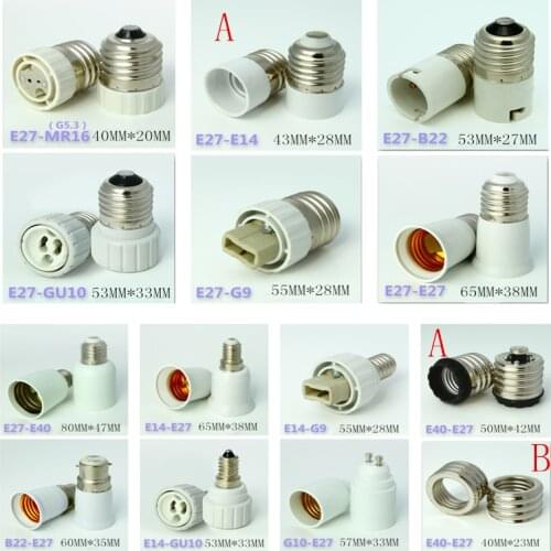 Led Lamp Bulb Base Conversion Holder Converter Socket Adapter MR16 GU10 G9 B22 E27 E14 E40 Fireproof Material For Home Light