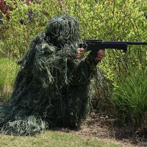 Tactical Camouflage Clothing Hunting Suit 5 in 1 Ghillie Suit For Army Military Tactical Sniper Set Kits