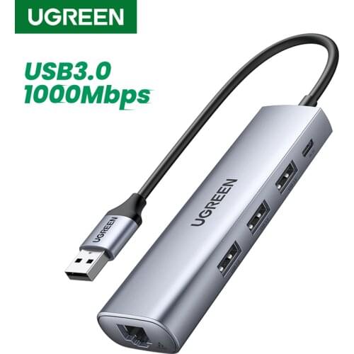 Ugreen USB Ethernet Adapter USB 3.0 to RJ45 3.0 HUB for Laptop Xiaomi Mi Box S/3 Ethernet Adapter Network Card USB Lan
