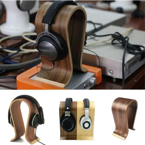 Universal U Shape Wood Headphone Stand Earphone Hanger Display Shelf Rack Bracket Desk Portable Earphone Accessories 2 Colors